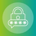 Secure password icon. Privacy asterisk Vector. Secret code symbol. Protected authentication characteristic. Royalty Free Stock Photo