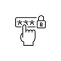 Secure Password Input line icon