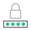 Secure password thin color line vector icon Royalty Free Stock Photo