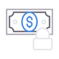 Secure pay thin line color vector icon Royalty Free Stock Photo