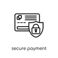 Secure Payment icon. Trendy modern flat linear vector Secure Pay Royalty Free Stock Photo