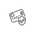 Secure payment line icon