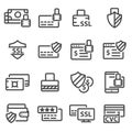 Secure payment line icons.