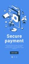 Secure payment online banking transaction protection with shield mobile phone and credit card vector Royalty Free Stock Photo