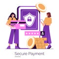 Secure Payment Vector Illustration with Royalty Free Stock Photo