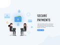 Secure payments web site page poster Royalty Free Stock Photo