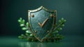 Secure Personal Account Concept: Green Checkmark Shield Symbolizing Security, Protection, and Privacy