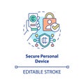 Secure personal device concept icon