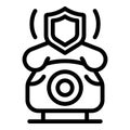 Secure phone icon, outline style