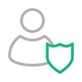 Secure profile thin color line vector icon Royalty Free Stock Photo