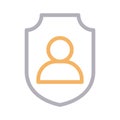 Secure profile thin line color vector icon Royalty Free Stock Photo