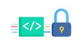 Secure Programming Language and Data Protection, vector design Generative AI Royalty Free Stock Photo