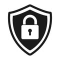 Secure Protection Abstract Logo. Vector Shield Lock Icon