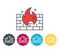 Secure Protection - Firewall Icon - Stock Illustration