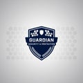 Secure and protection honeycomb safety shield logo icon symbol for security company Royalty Free Stock Photo