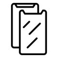 Secure protector glass icon, outline style