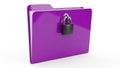Secure purple folder with padlock symbolizing data protection and privacy Royalty Free Stock Photo
