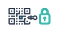 Secure QR Code with Key & Lock Icon, Digital Security, vector design Generative AI Royalty Free Stock Photo