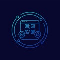 Secure qr code payment icon, linear design Royalty Free Stock Photo