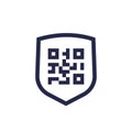 Secure qr code payment icon with a shield Royalty Free Stock Photo