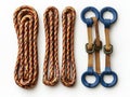 Secure and Reliable, A Set of Bungee Cords and Tie-Down Straps Ready for Use on White Background Royalty Free Stock Photo
