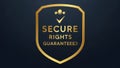 Secure rights guaranteed shield icon isolated on white background Royalty Free Stock Photo