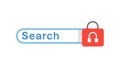 Secure Search Bar with Padlock for Safe Browsing, vector design Generative AI Royalty Free Stock Photo