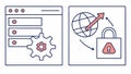 Secure Server and Global Network Access, Data Protection, and Web Security, vector design Generative AI Royalty Free Stock Photo