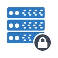 Secure server glyph color vector icon Royalty Free Stock Photo