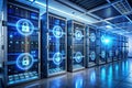 A secure server room with multiple layers of protection Royalty Free Stock Photo