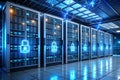 A secure server room with multiple layers of protection Royalty Free Stock Photo