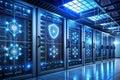 A secure server room with multiple layers of protection Royalty Free Stock Photo