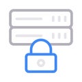 Secure server thin color line vector icon Royalty Free Stock Photo