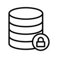 Secure server thin line vector icon Royalty Free Stock Photo