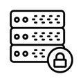 Secure server thin line vector icon Royalty Free Stock Photo