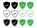 Secure Shield Icon set vector on white background. protection, badge, security symbol vector Royalty Free Stock Photo