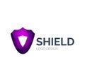 Secure shield logo design made of color pieces