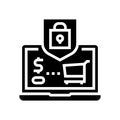 secure shopping glyph icon vector illustration Royalty Free Stock Photo
