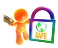 Secure shopping icon symbol Royalty Free Stock Photo