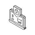 secure shopping isometric icon vector illustration Royalty Free Stock Photo