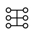 Simple Neural Network Layers Icon, AI Deep Learning Node Connection Vector Symbol Royalty Free Stock Photo