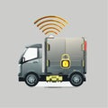 Secure Smart Truck with GPS Tracking for Logistics Royalty Free Stock Photo