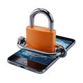 Secure smartphone with padlock Royalty Free Stock Photo