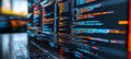Secure Software Development Code Displayed On A Computer Screen In A Blurred Office Environment Royalty Free Stock Photo