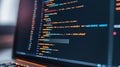 Secure Software Development Code Displayed on a Computer Screen, Technology Background