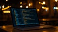 Secure Software Development Code Displayed on a Laptop Screen in a Blurred Out Background Setting Royalty Free Stock Photo