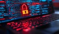 Secure Software Development Code on Screen with Illuminated Padlock Symbolizing Data Protection