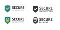 Secure ssl payment tick lock icon vector label badge check mark, https security shield black white simple pictogram graphic, Royalty Free Stock Photo