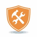 Secure Technical Support and Service Shield Icon Royalty Free Stock Photo