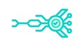 Secure Technology Connection Icon with a Circuit and a Check Mark, vector design Generative AI Royalty Free Stock Photo